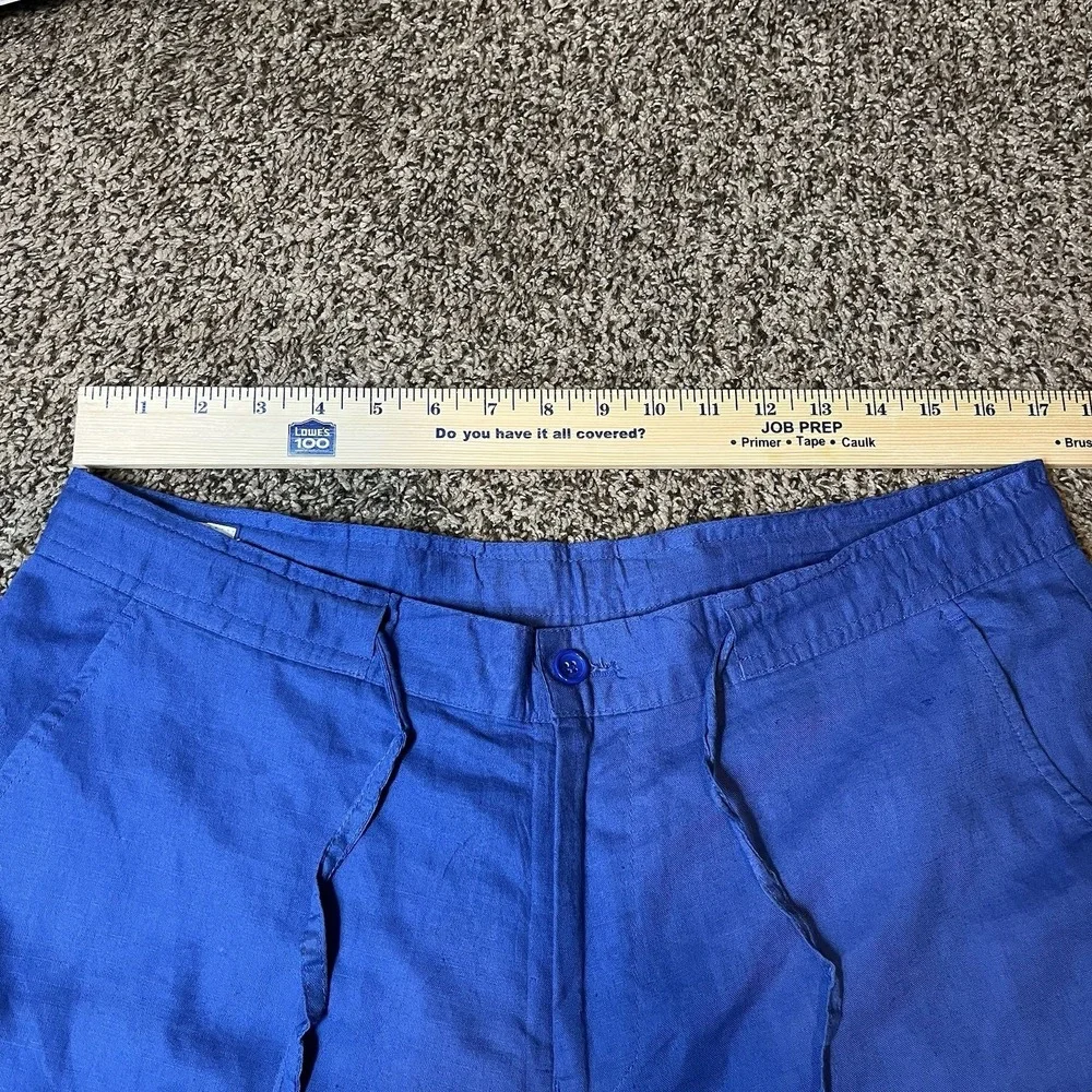 Successo Uomo Phita 36x32 (fits 34x27) Blue Linen Pants Men Wide Leg Fit READ